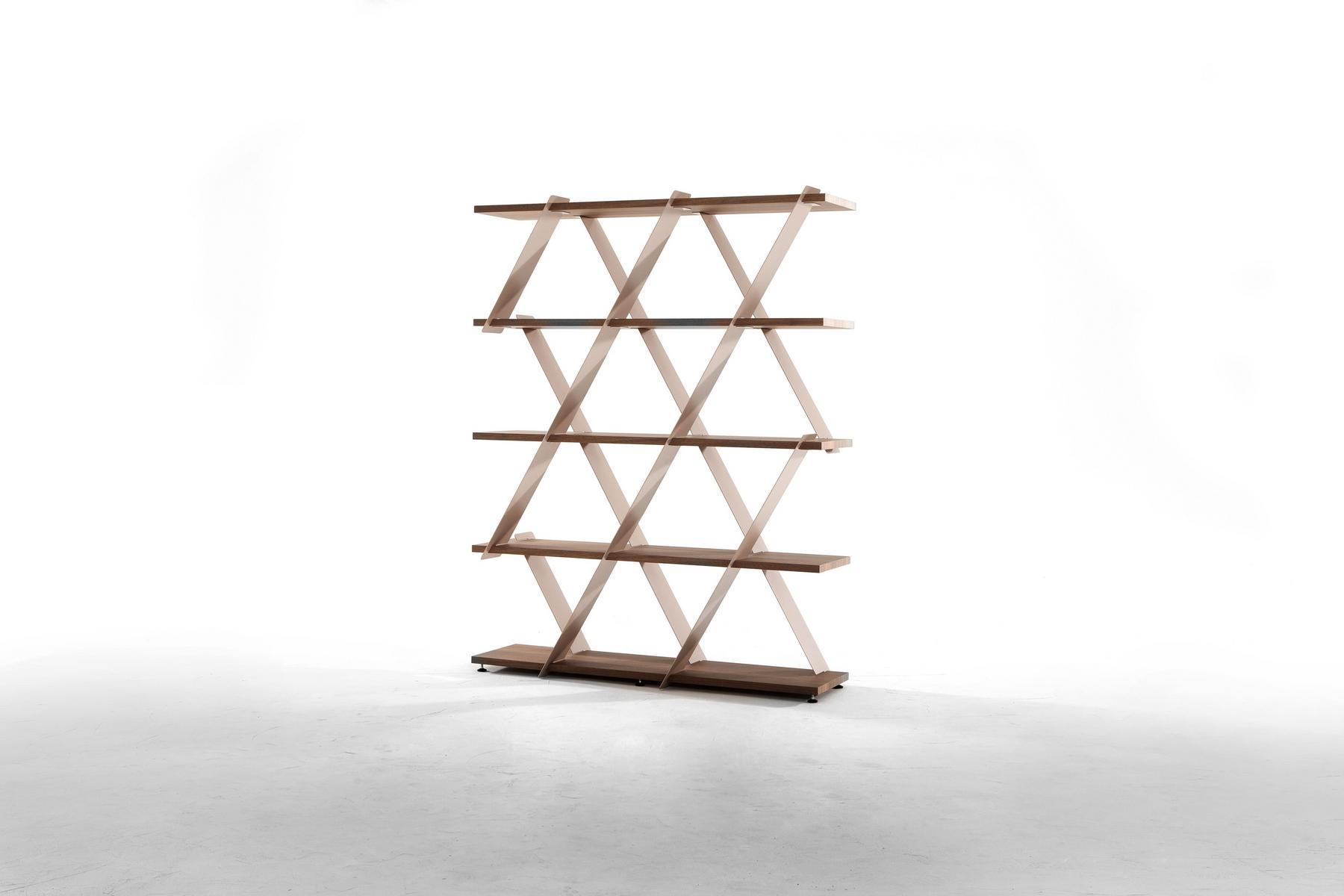 Open freestanding double-sided wooden bookcase | Castle by Tonin Casa