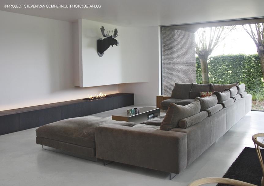 Sectional fabric sofa with storage space | Lightpiece by Flexform