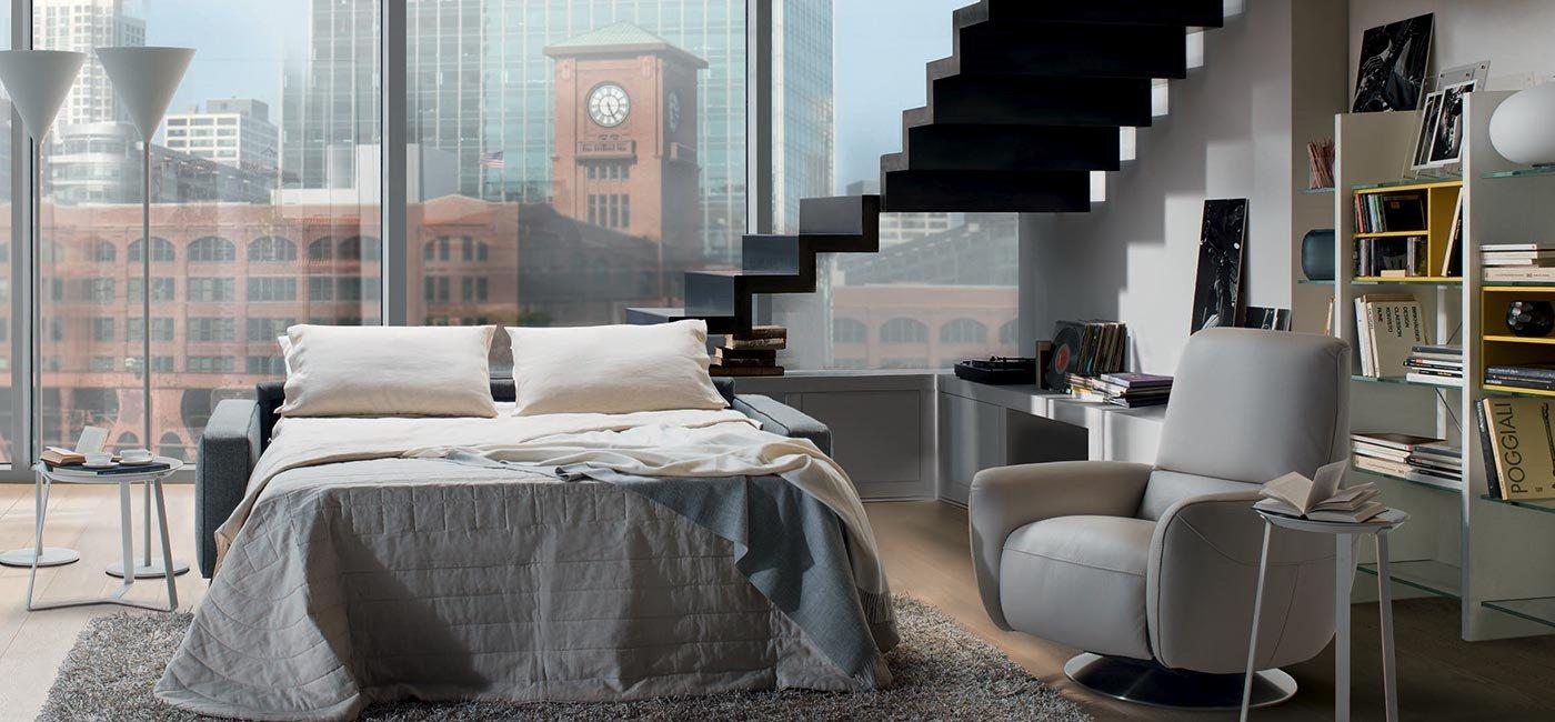 CAPRICCIO 2 seater fabric sofa bed