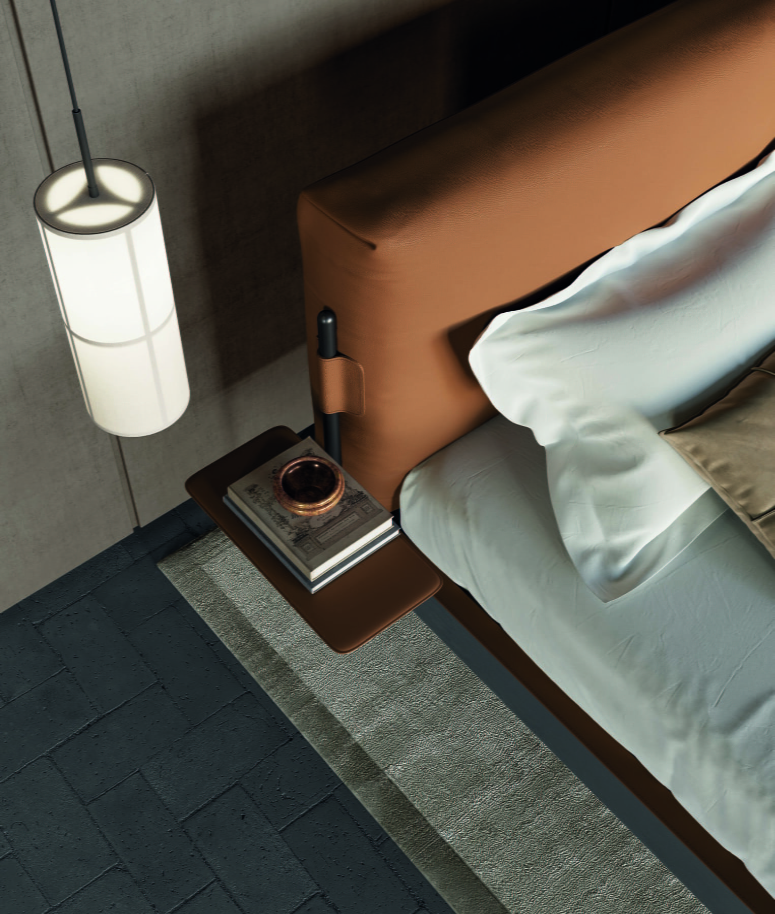 Fabric bed with upholstered headboard | Supernova by Dall'Agnese