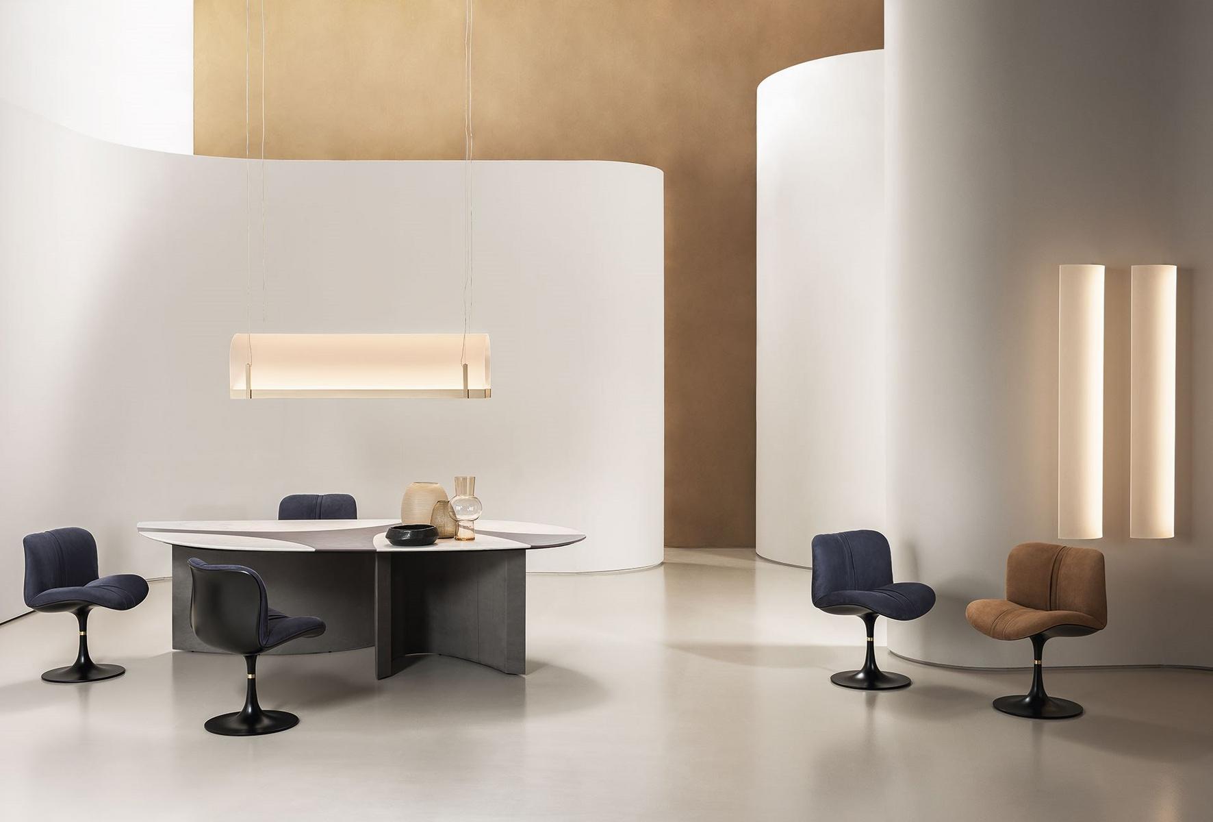 Swivel upholstered nabuk chair | Marilyn by Baxter