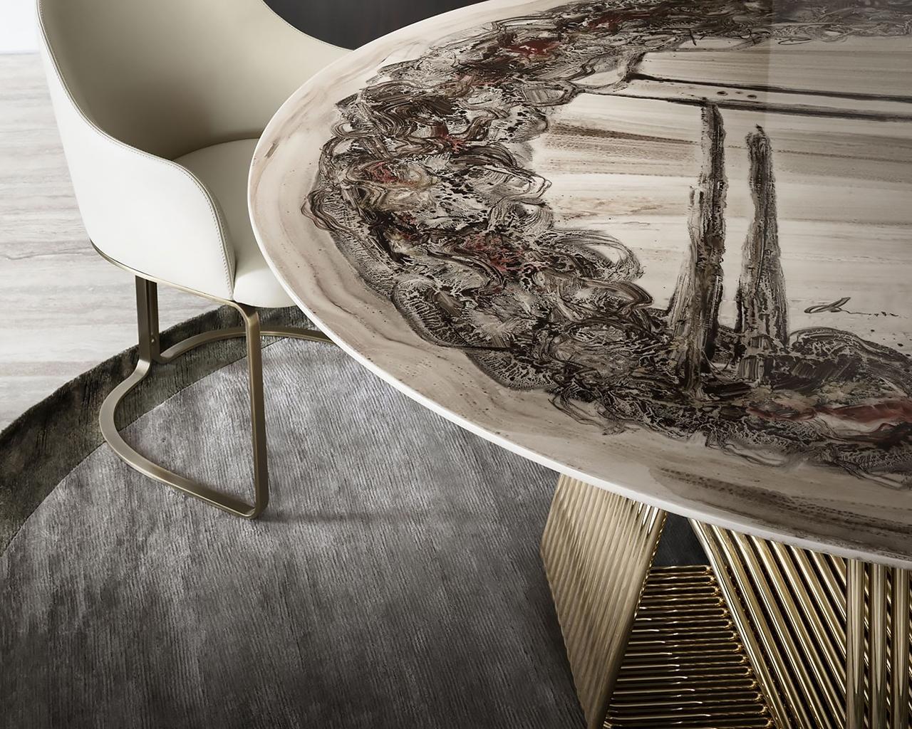 Ceramic table in a classic style | Alyson Round by Rugiano