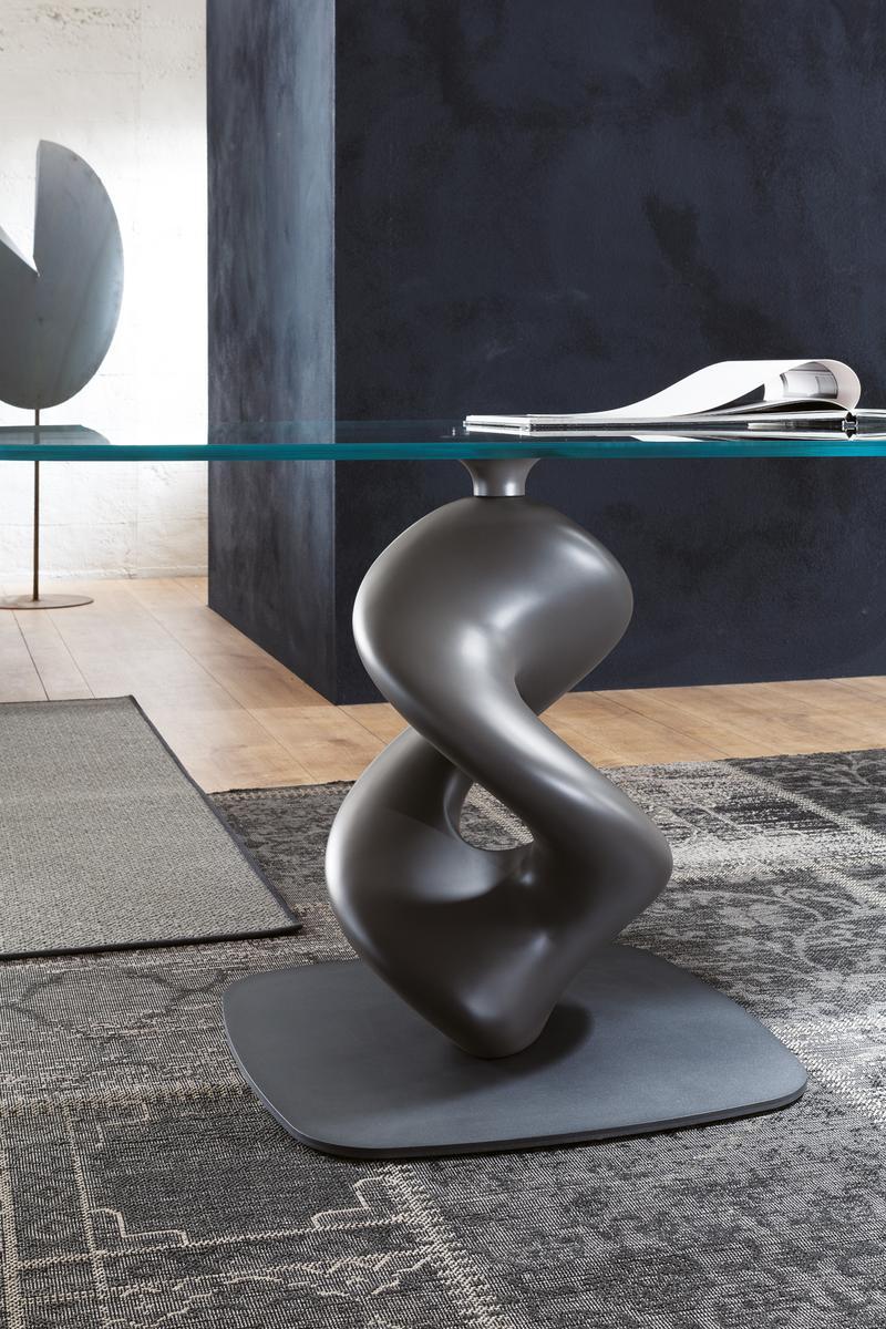 Oval glass table | Liquid Big by Ozzio Italia