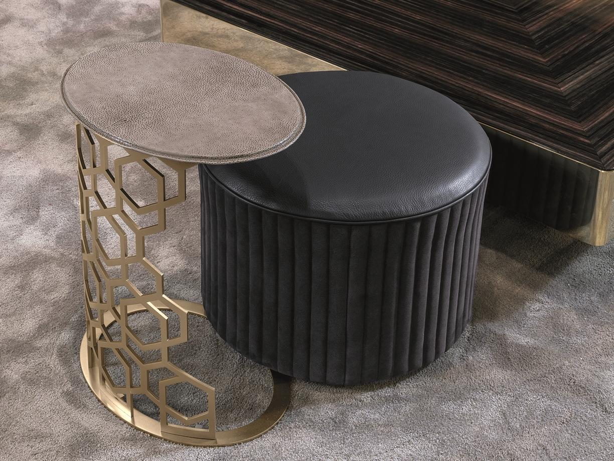 Round velvet pouf | Felix by Longhi