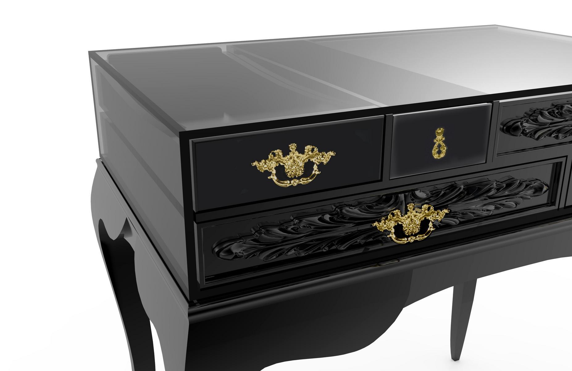 Rectangular mahogany bedside table with drawers | York by Boca Do Lobo