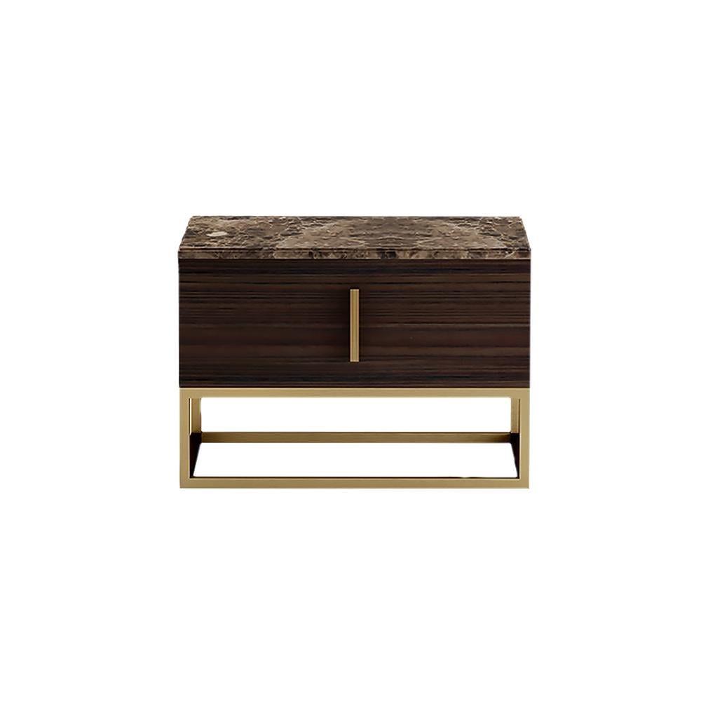 Rectangular metal bedside table with drawers | Milano by Daytona
