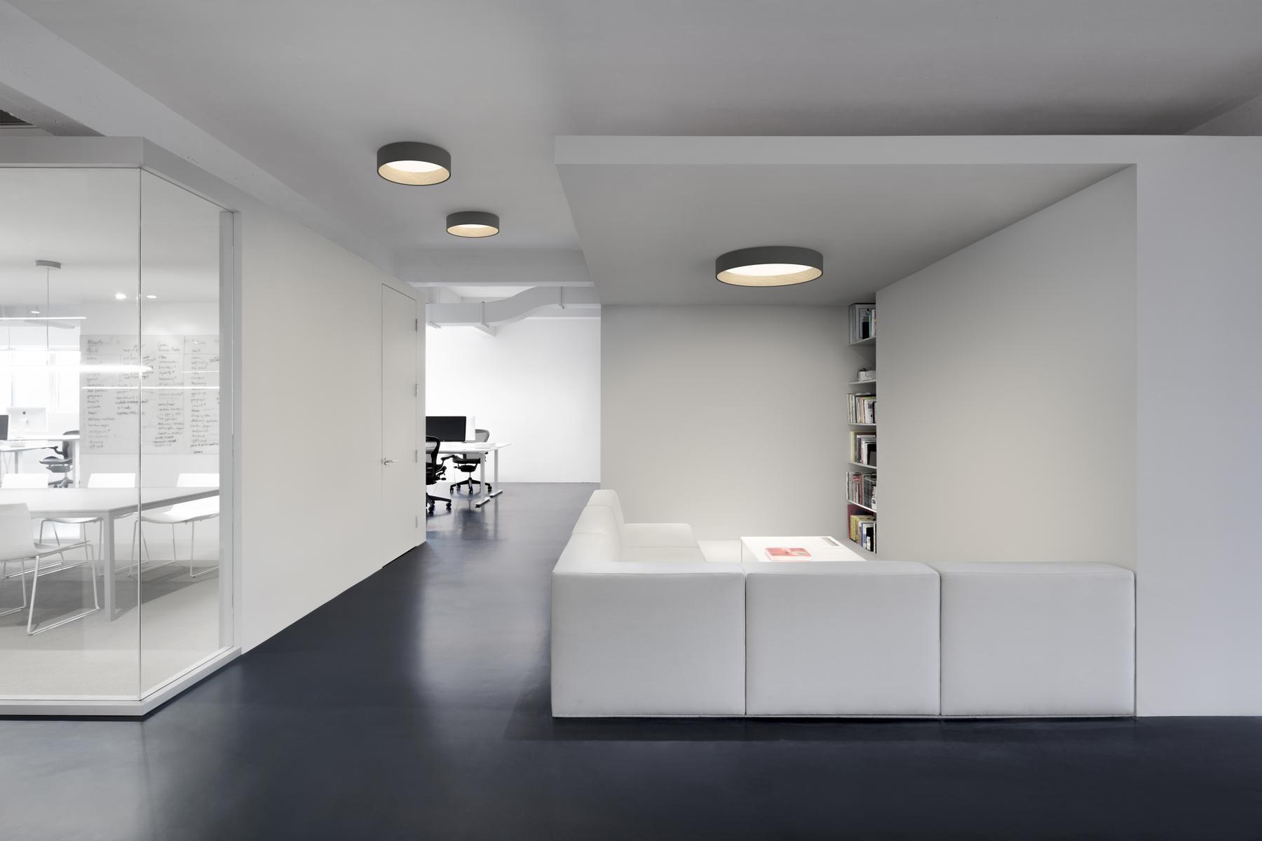 LED aluminium and wood ceiling lamp | Duo by Vibia