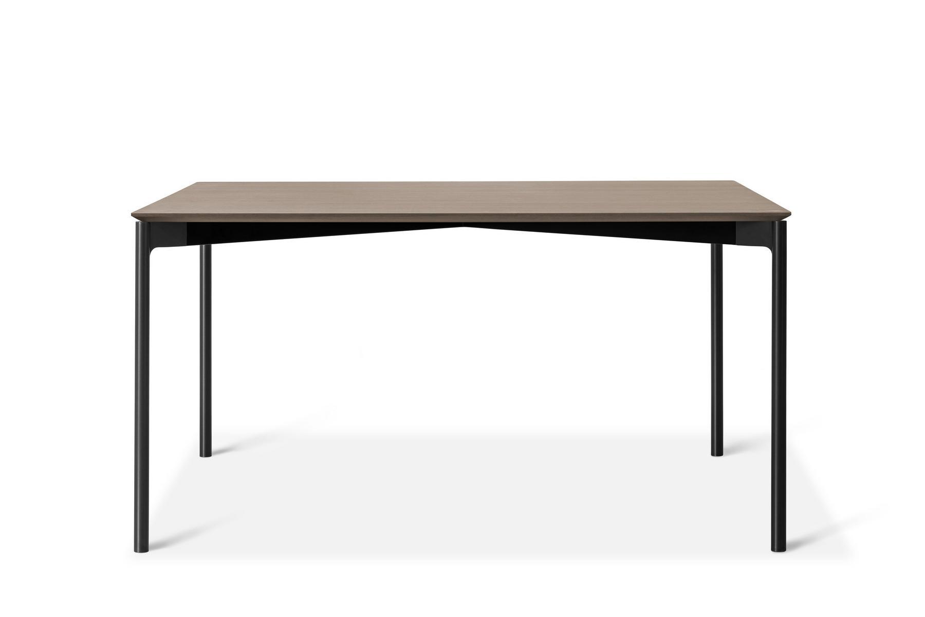 Rectangular aluminium and wood table | Luce by Lema