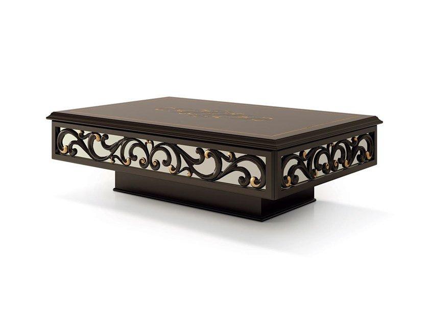 Low wooden coffee table with storage space | 6032 by Carpanese home