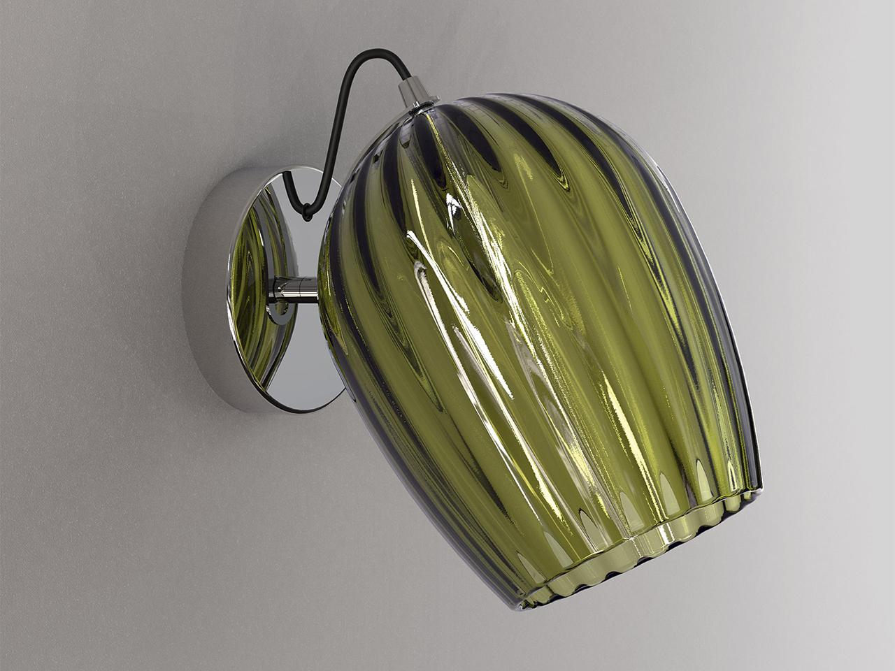 Adjustable blown glass wall lamp | Nuce 4011/ap1 by Italamp