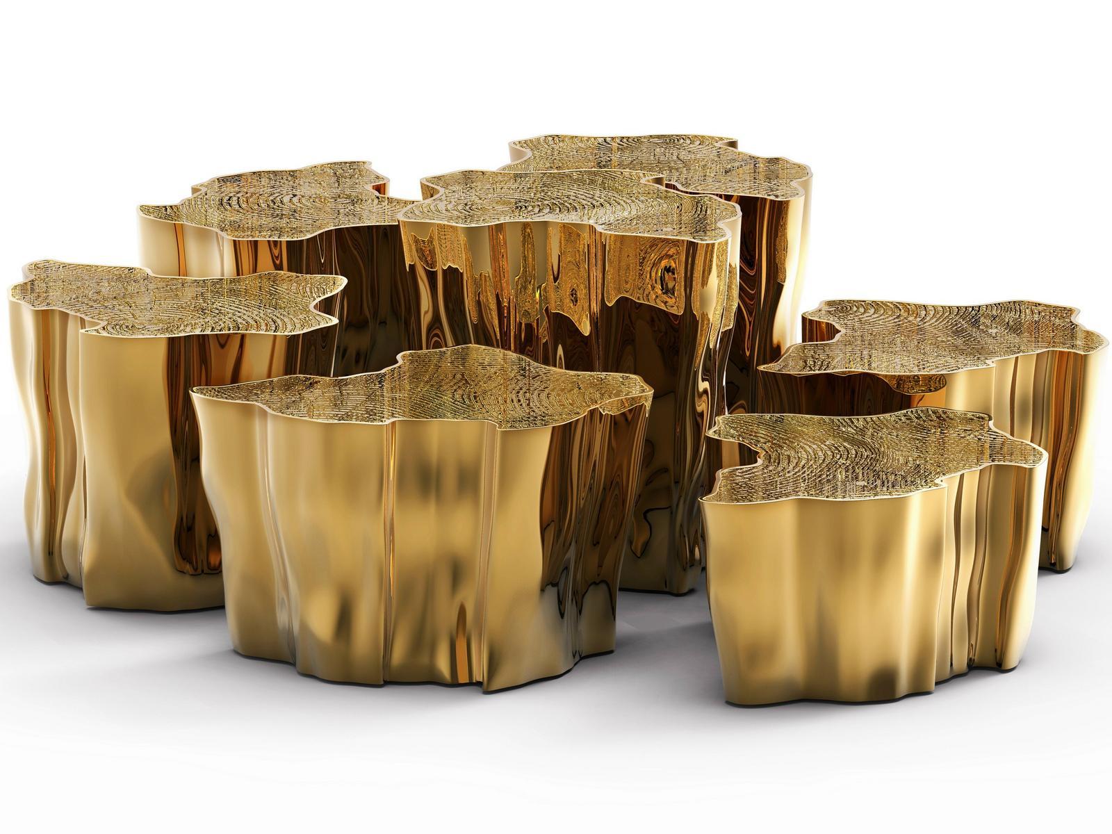 Brass coffee table for living room | Eden Series by Boca Do Lobo