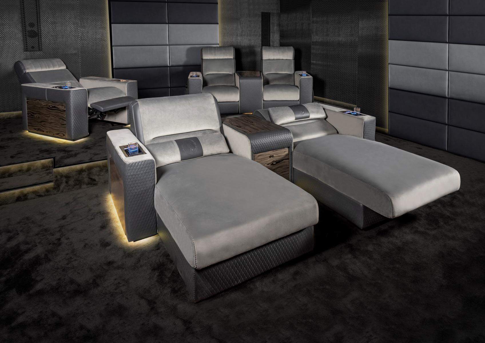 Home Theater velvet and leather armchair | Dustin by Formitalia