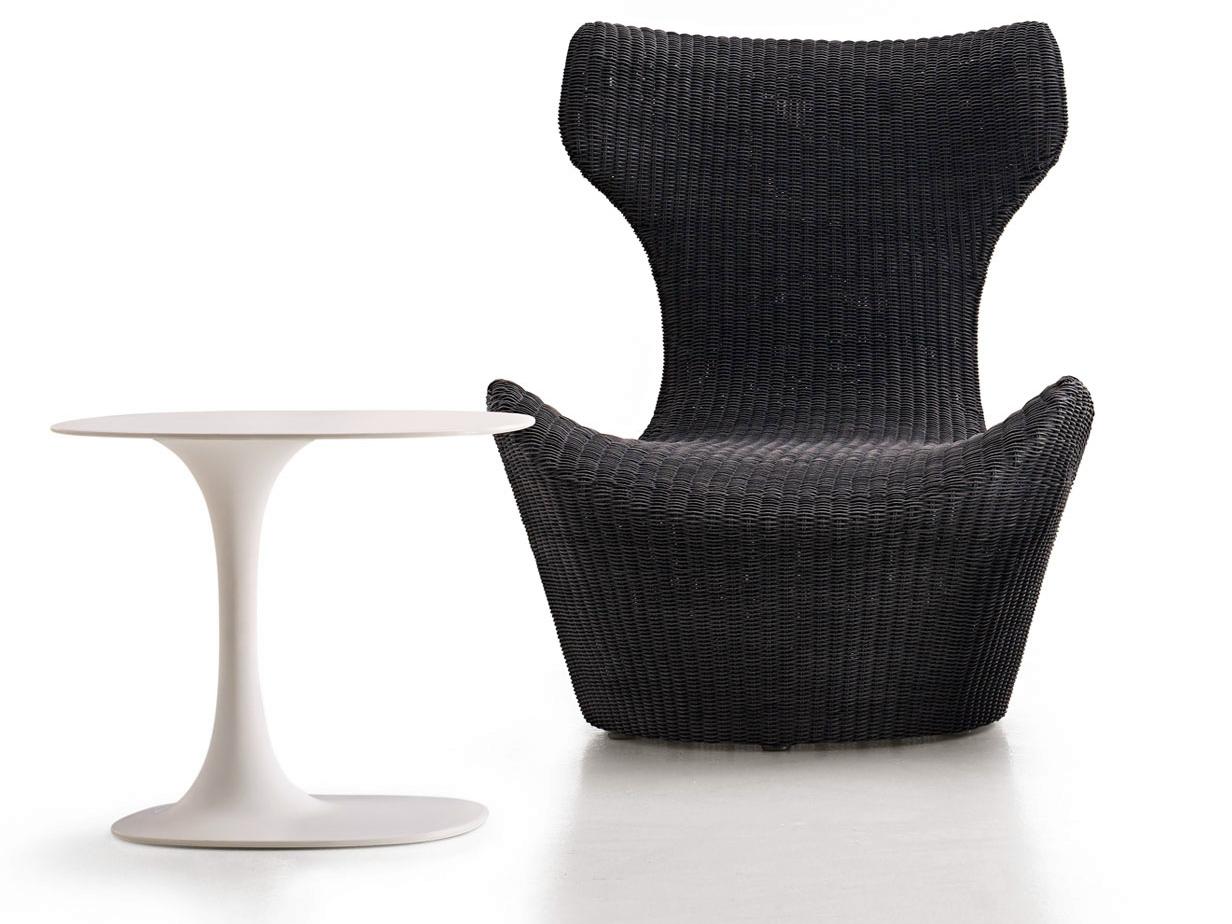 High-back polyethylene garden armchair with footstool | Grande Papilio by B&B Italia