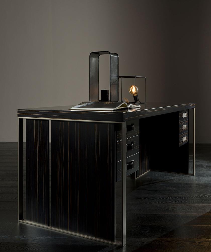 Rectangular wood writing desk with drawers | Kobe by Galimberti Nino