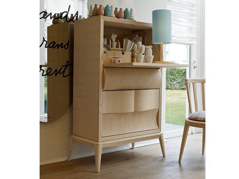 Wooden highboard with flap doors with drawers | Contemporary Living by Volpi
