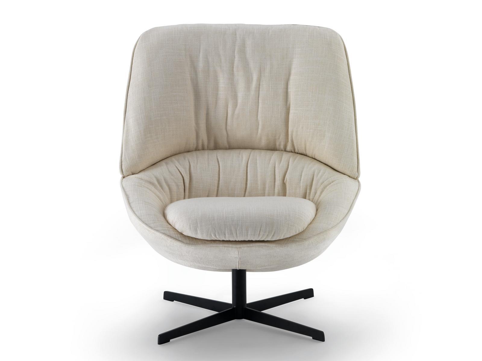 Swivel upholstered fabric armchair with 4-spoke base | Ladle Medium by Arflex