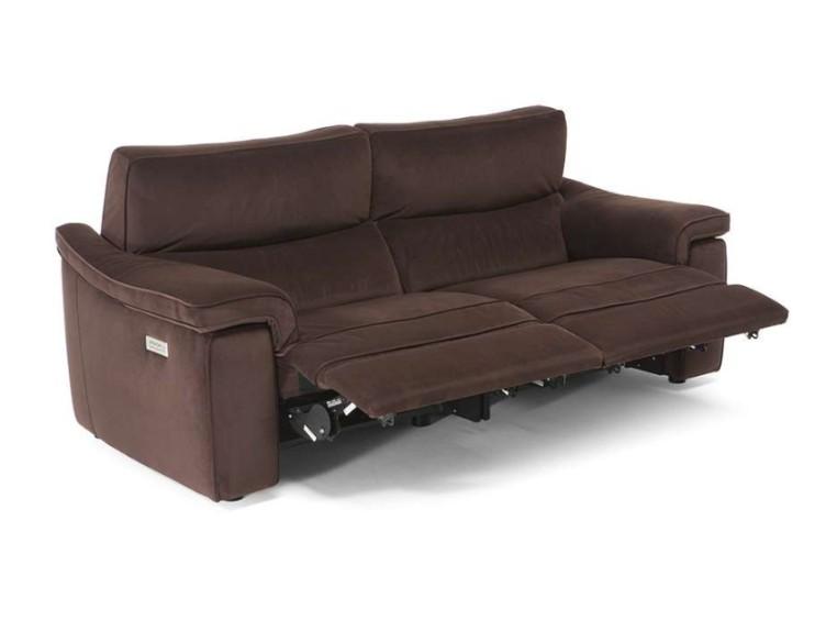 Fabric sofa with electric motion with footstool | Rock by Natuzzi Italia