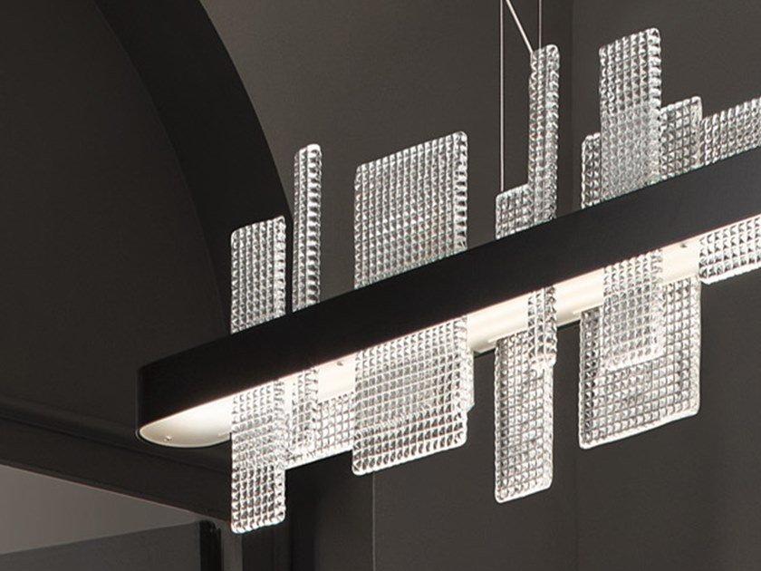 LED pendant lamp in metal and glass | Ribbon S200 by Masiero