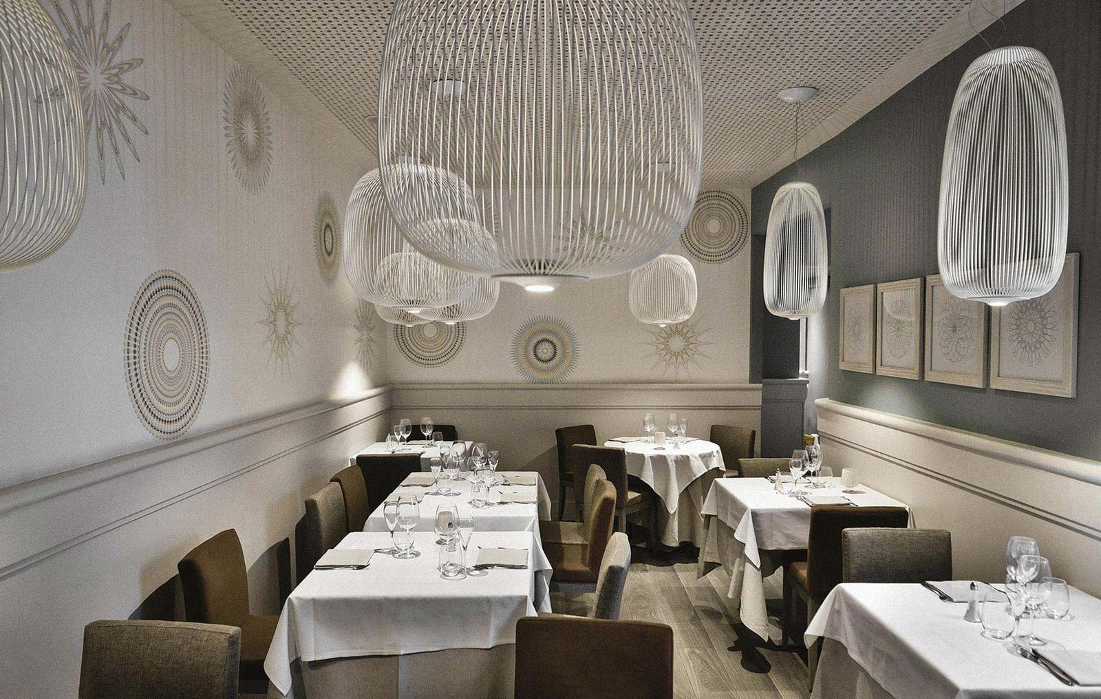 Metal pendant lamp | Spokes by Foscarini