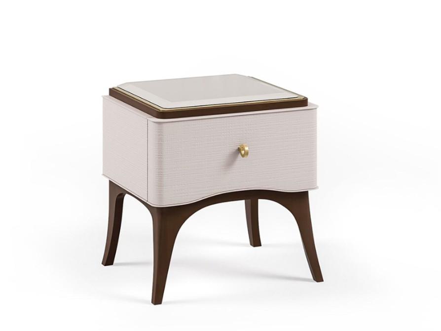 Rectangular bedside table with glass top | Pr.136 by Stella del Mobile