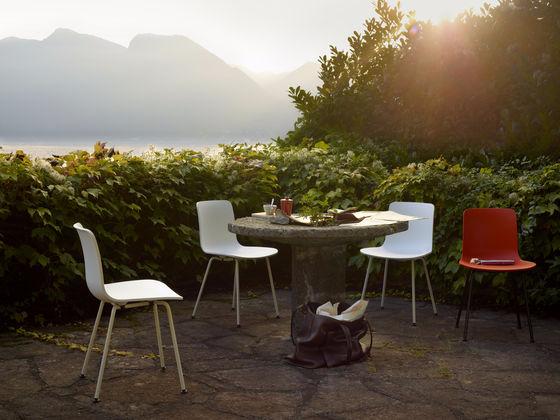 Stackable polypropylene chair with armrests | Hal Tube Armrest by Vitra