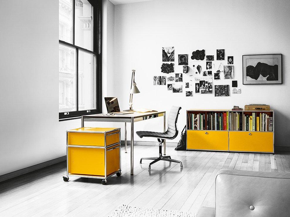 Height-adjustable steel writing desk | Haller Home Office Table by USM