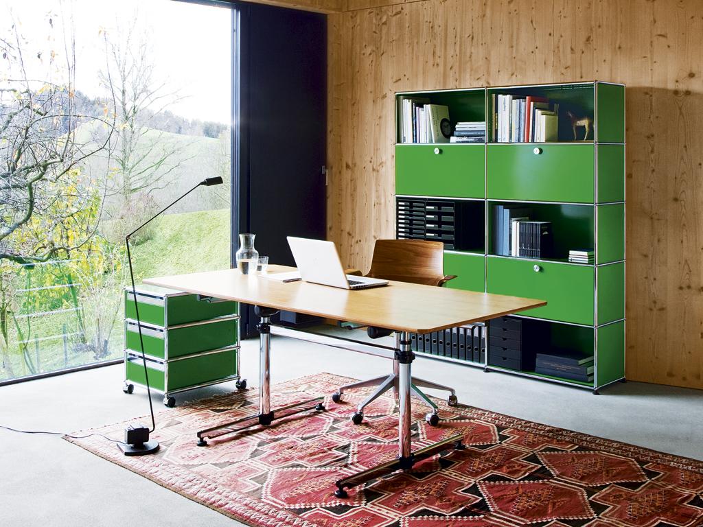 Wood veneer writing desk | Kitos Home Office Table by USM