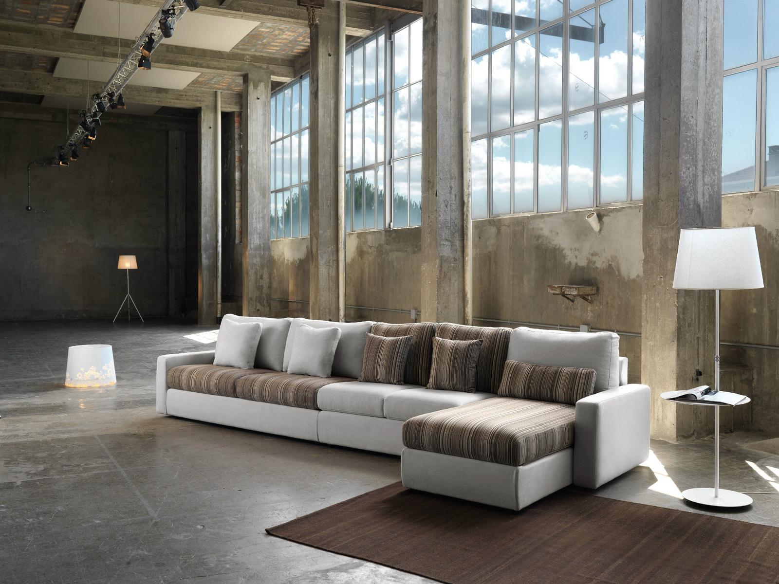 Convertible fabric sofa with removable cover | Leslie by Domingo salotti