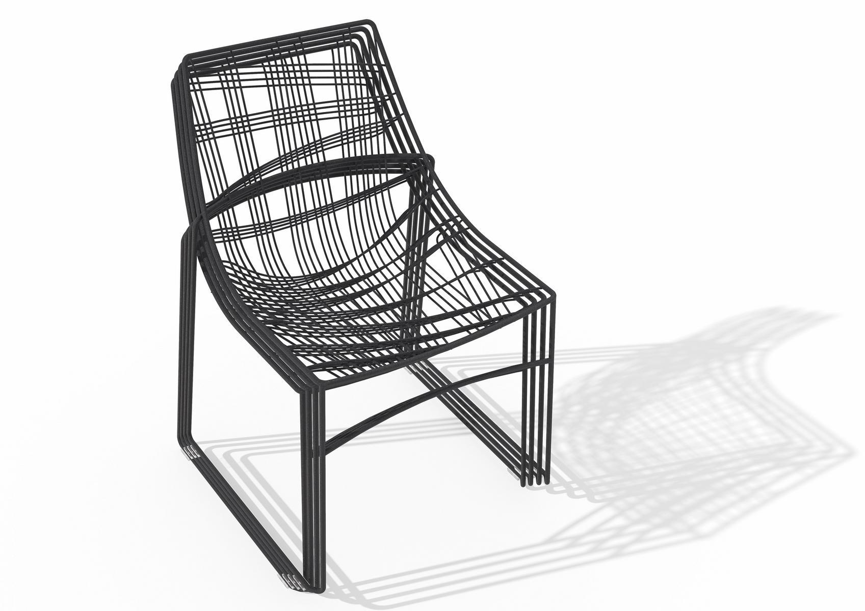 Sled base stackable metal chair | Keyah by Sovet