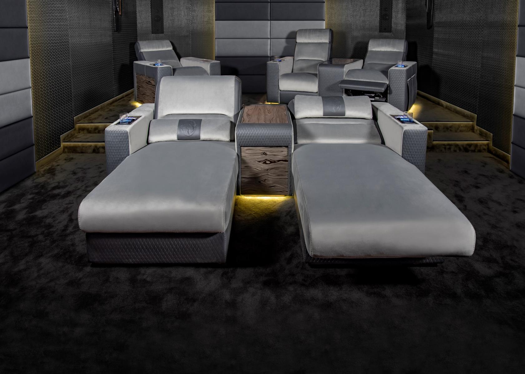 Home Theater velvet and leather armchair | Dustin by Formitalia