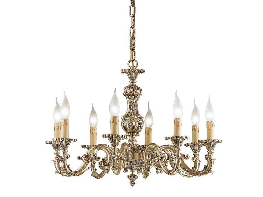 Antique Brass chandelier | Oldie 504/8 by Possoni Illuminazione