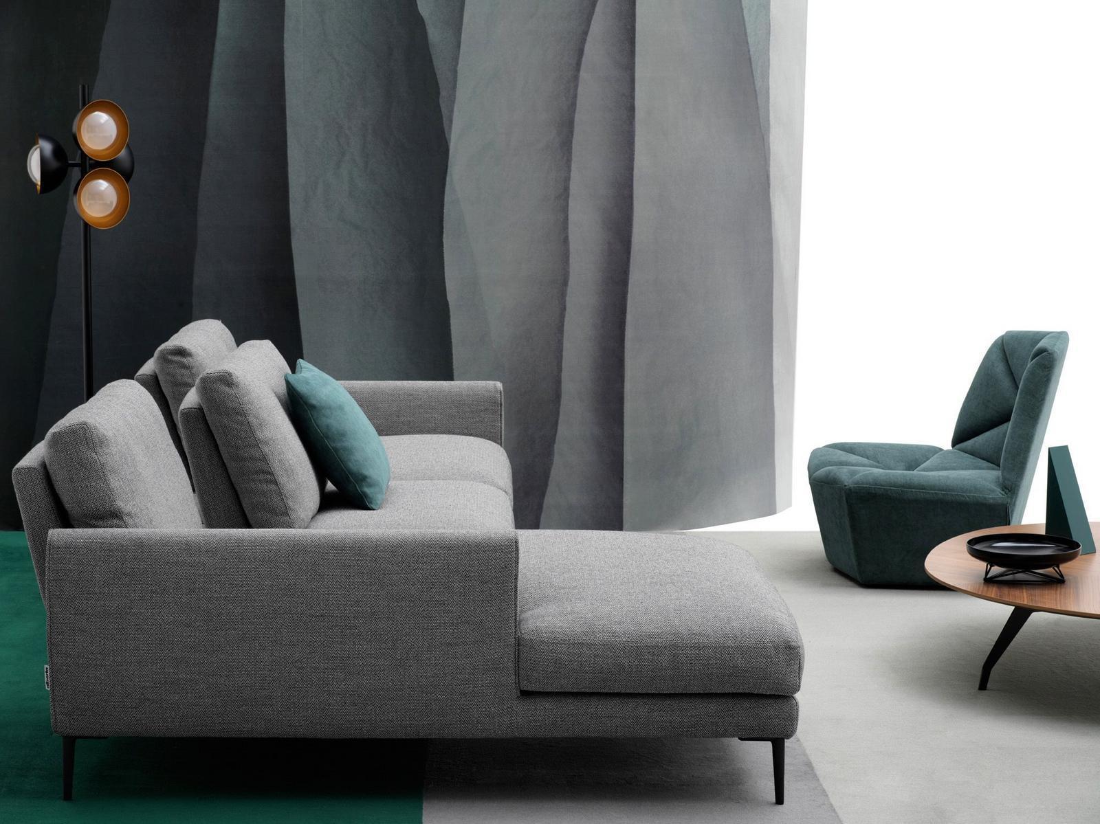 Curved leather sofa | Vega by Alberta Salotti