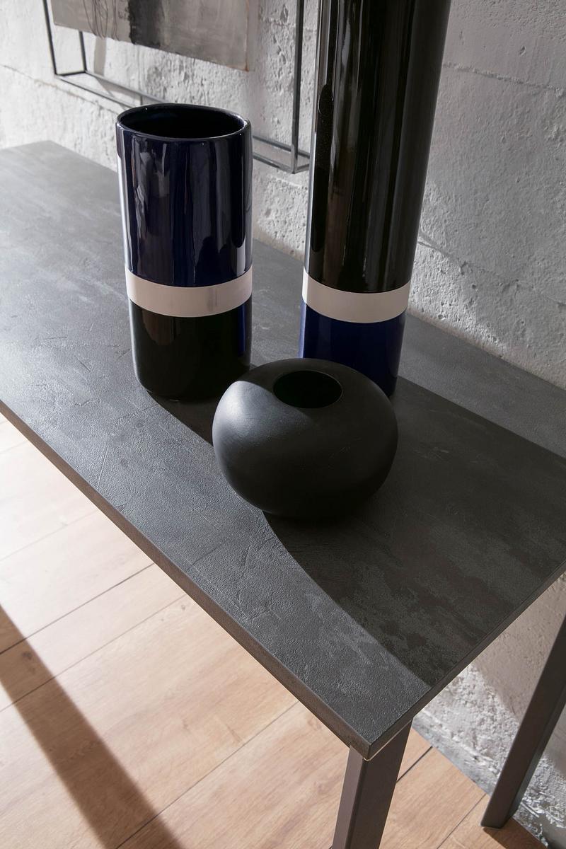 Extending rectangular aluminium and wood console table | Voilá by Ozzio Italia