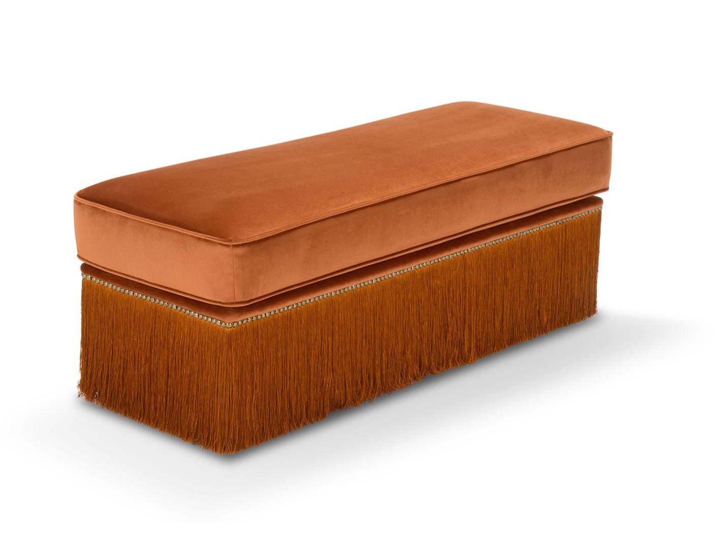 Upholstered rectangular fabric pouf | Dione by Domingo salotti