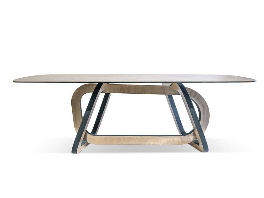 Porcelain stoneware dining table | Looop by Corte Zari