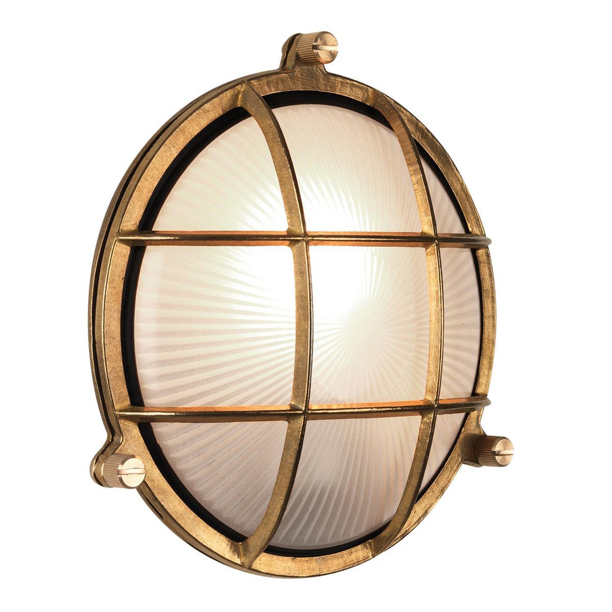 LED outdoor wall lamp in brass and glass | Thurso Round by Astro lighting