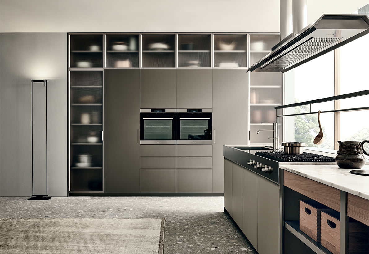 Melamine kitchen without handles Ernestomeda K-Lab