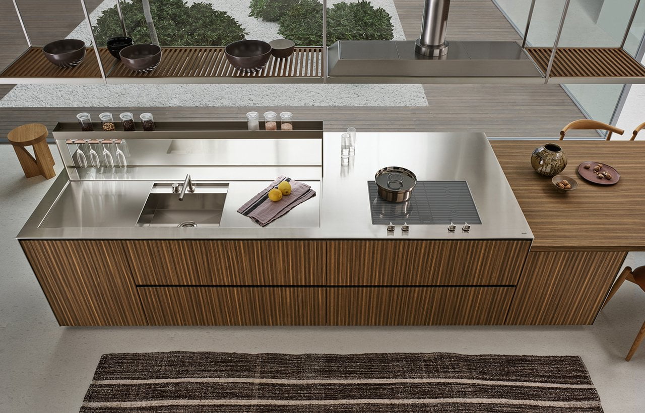 Lacquered kitchen with handles Ernestomeda Sign