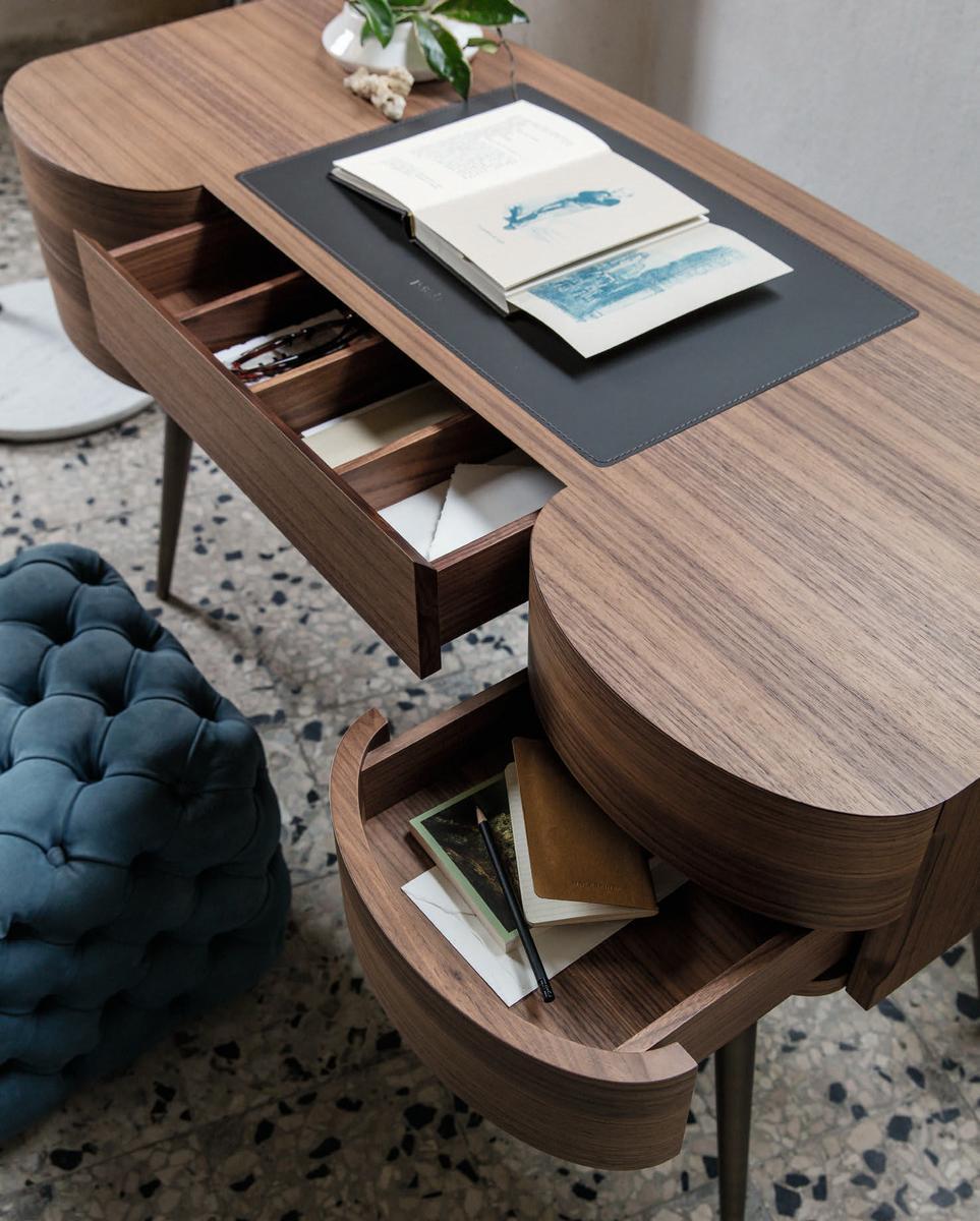 Walnut secretary desk with drawers | Micol by Porada