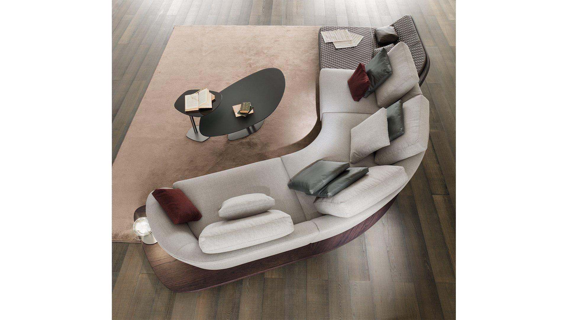 Leather sofa with chaise longue | Segno by Reflex