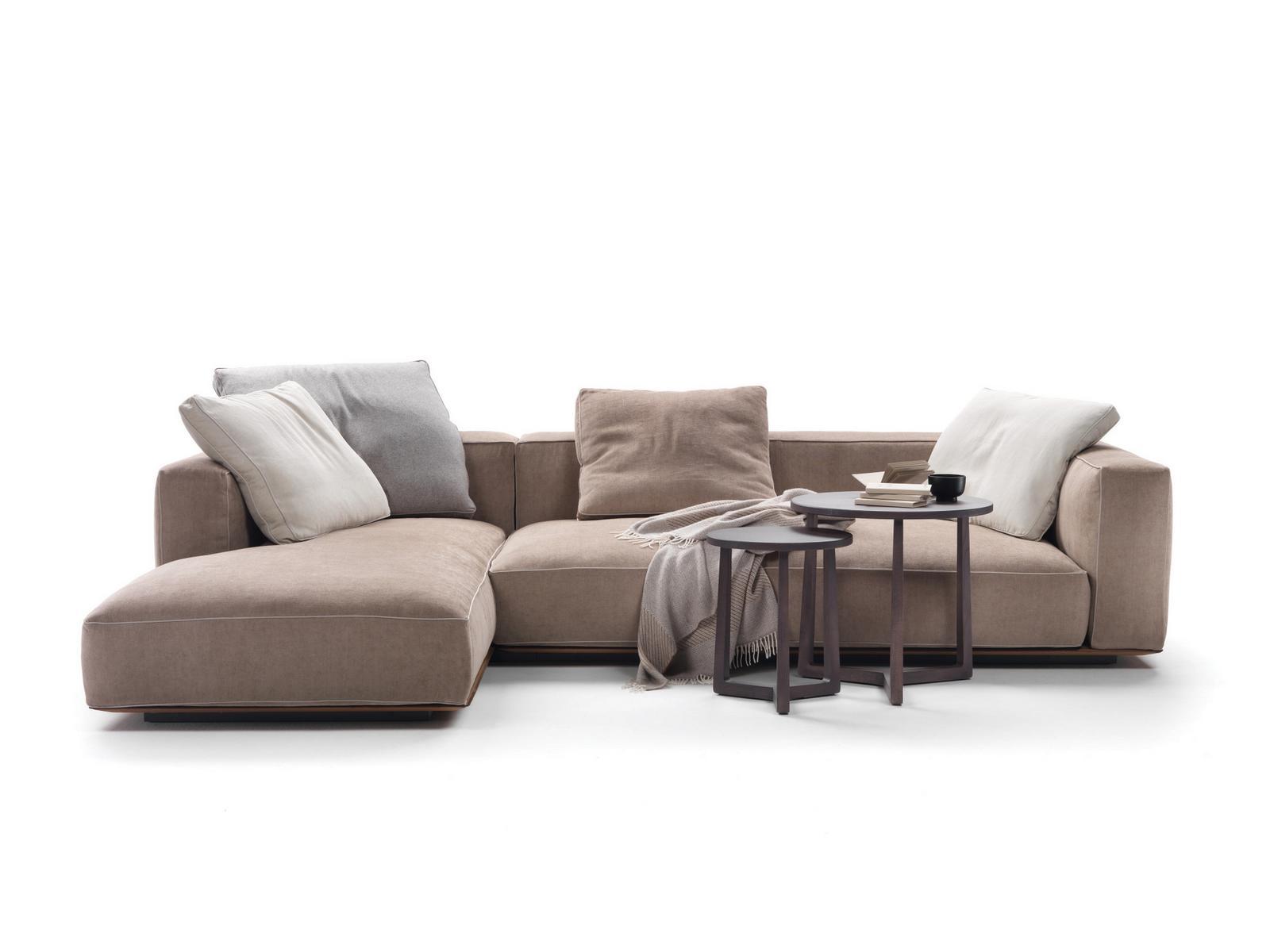 Sectional fabric sofa with chaise longue | Grandemare by Flexform