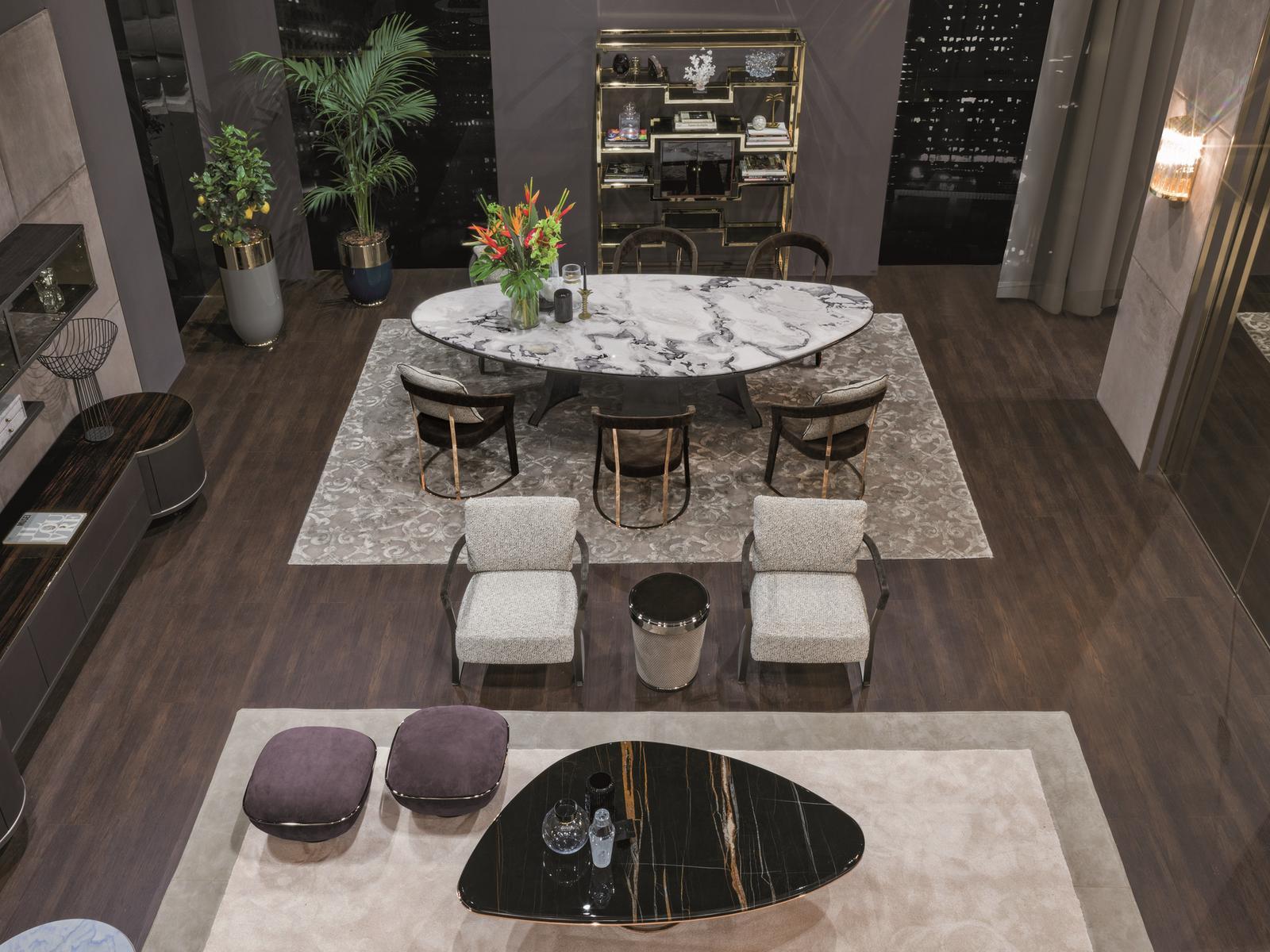 Round ceramic table | Damien by Longhi