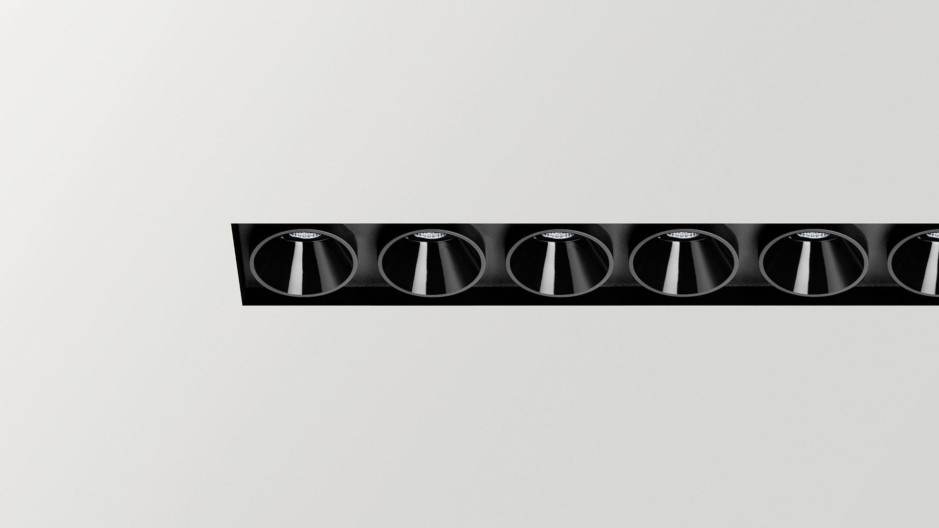 LED recessed multiple aluminium spotlight | Black Foster Trimless 15 by Arkoslight