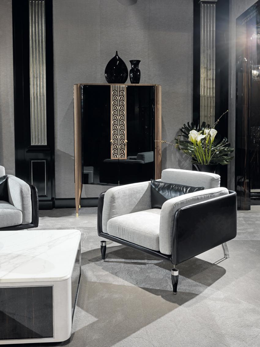 Upholstered fabric armchair with armrests | The Majestic by Ezio Bellotti