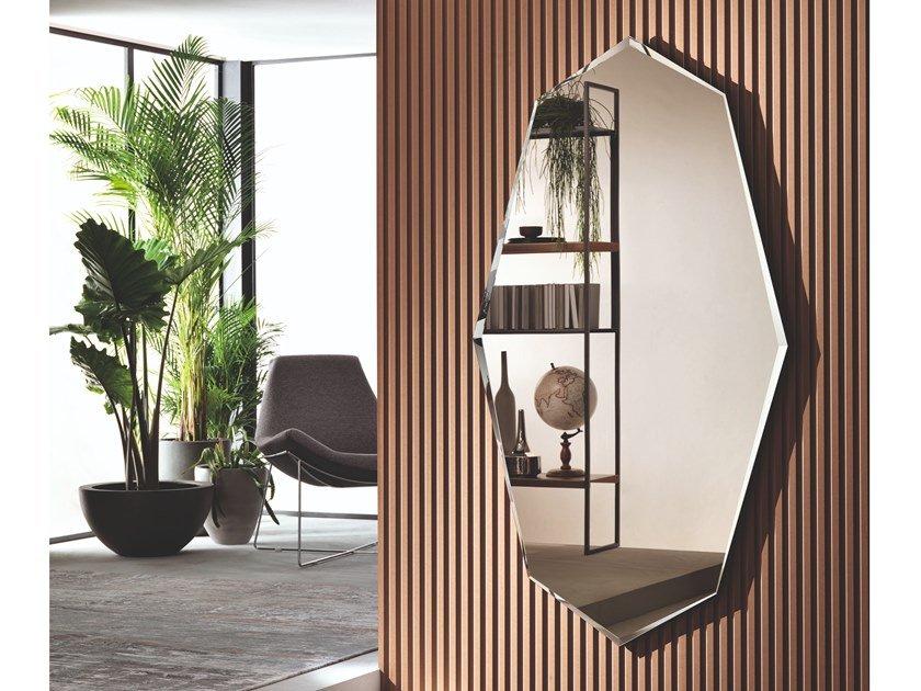 Framed wall-mounted metal mirror | Sestante by Riflessi