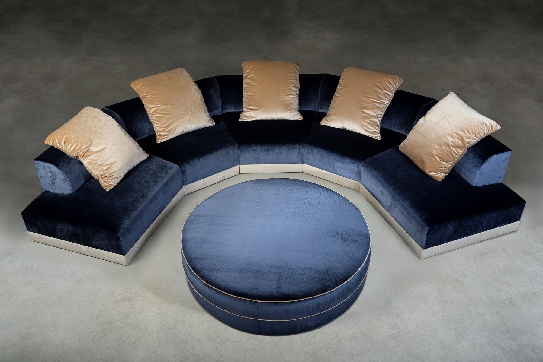 Sectional curved velvet sofa | Nomade by Mantellassi 1926