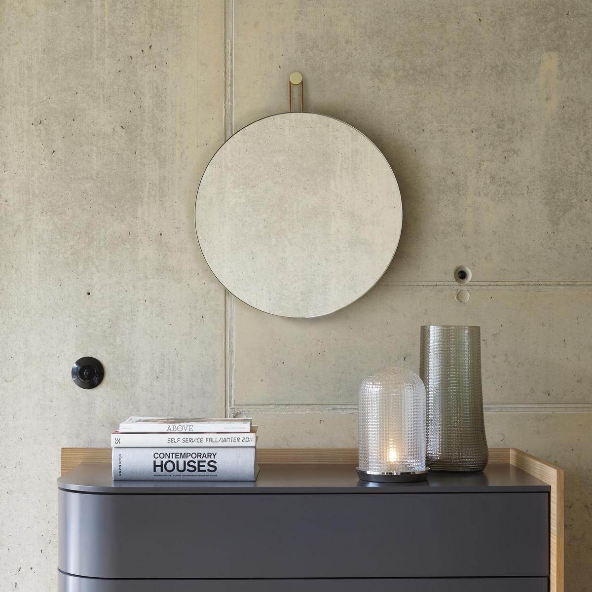 Round framed wall-mounted glass and steel mirror | Sperl by Ligne Roset