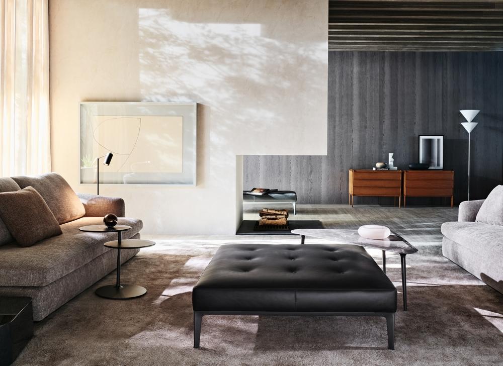 Tufted square pouf | Euston by Molteni