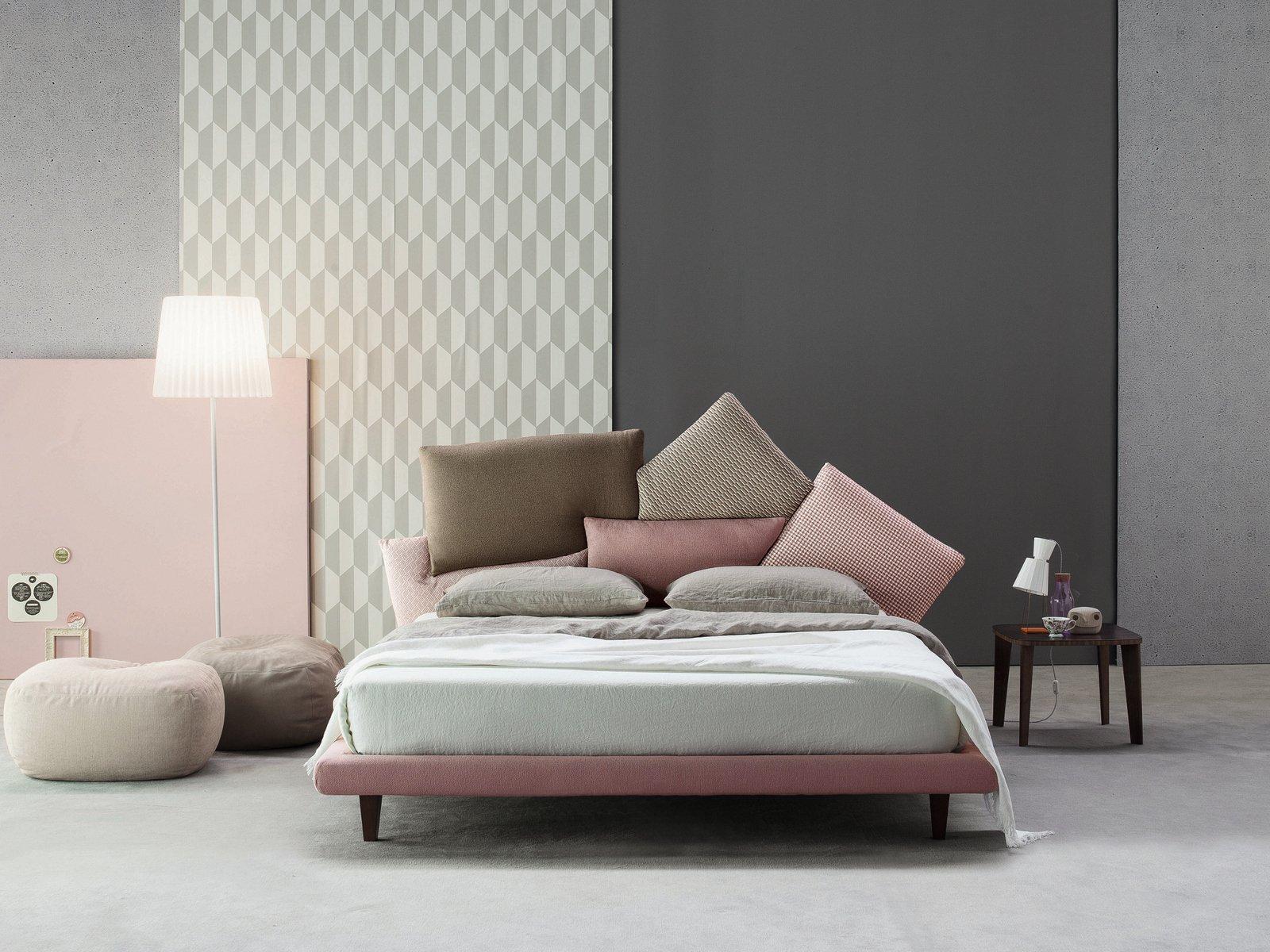 Fabric double bed with upholstered headboard | Picabia by Bonaldo