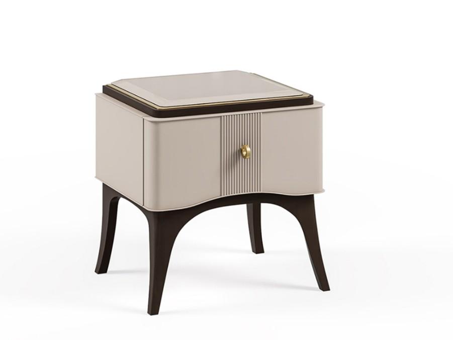 Rectangular bedside table with glass top | Pr.137 by Stella del Mobile